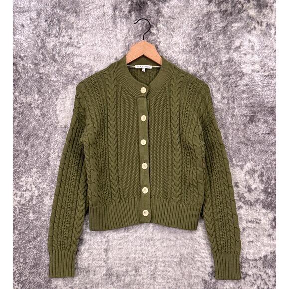 Alex Mill Sweaters - Alex Mill Cardigan Small Womens Green Chunky Cable Knit Sweater